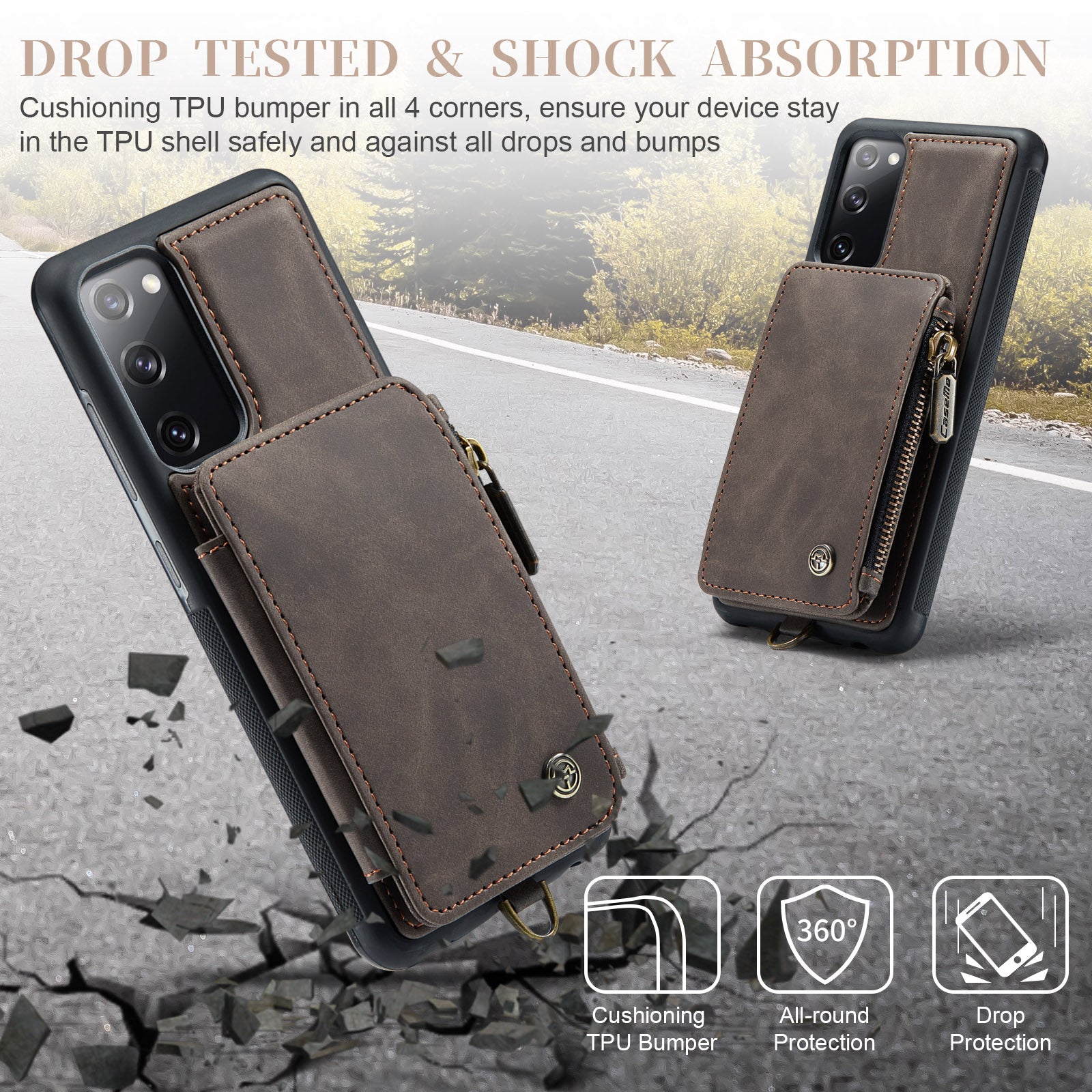 CASEME C20 Series for Samsung Galaxy S20 FE S20 FE 5G S20 FE 2022 S20 Lite RFID Blocking Zipper Pocket Phone Case PU Leather Coated TPU Cover Wallet Kickstand CASEME C20 Series for Samsung Galaxy S20 FE S20 FE 5G S20 FE 2022 S20 Lite RFID Blocking Zipper Pocket Phone Case PU Leather Coated TPU Cover Wallet Kickstand